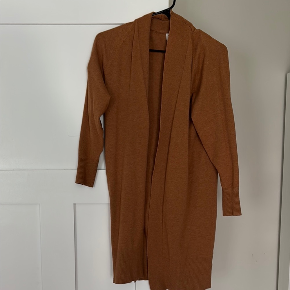 Women's Brown Open Front Sweater